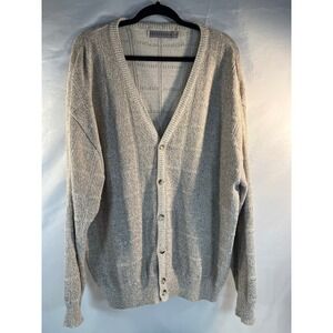 Shenandoah Mens XL Cardigan Sweater Button Front Tan Knit Made in USA Vintage